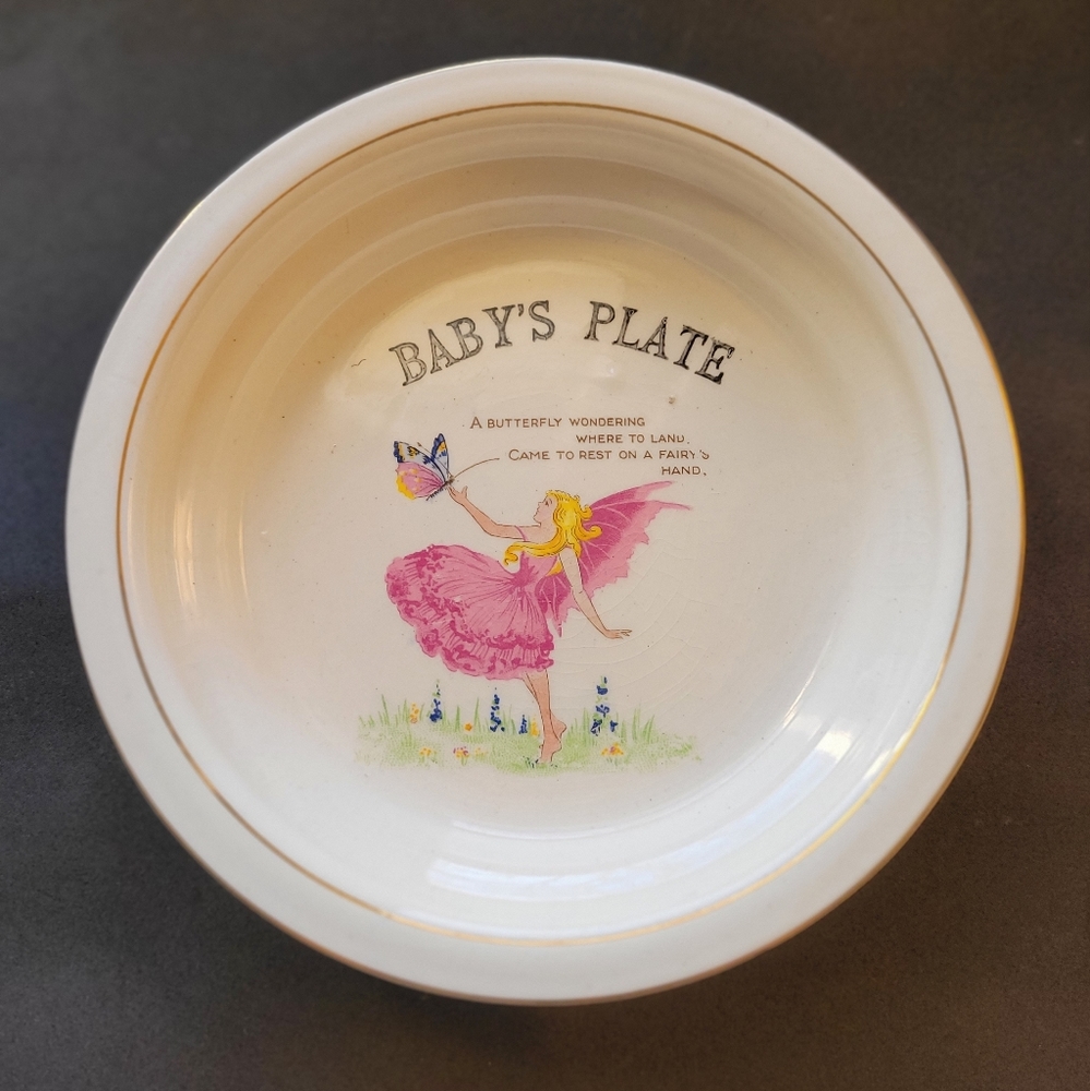 Vintage Rare Fairyland Fenton Baby Plate 1930s James Kent